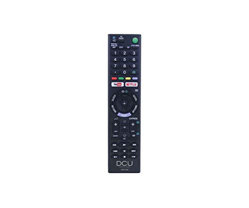 DCU TECNOLOGIC | Mando a Distancia Sony | Control Remoto TV LCD LED | Compatible con Sony TV | Botón Pata Netflix y Youtube | Negro