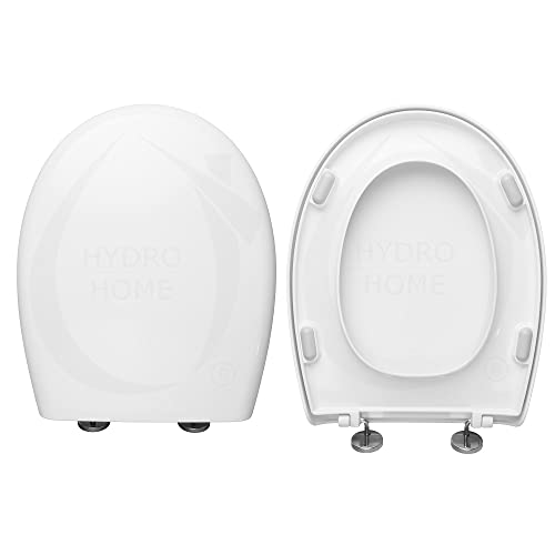HYDRO HOME Copriwater Pozzi Ginori Fantasia Compatibile, Tavoletta Wc In Plastica Termoindurente Avvolgente Con Cerniere Regolabili,Asse Wc Colore Bianco MADE IN ITALY