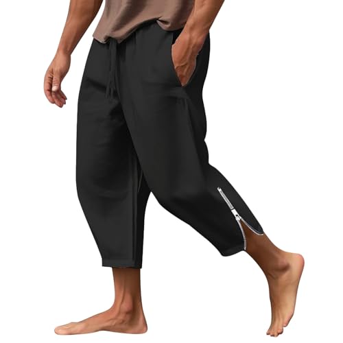 Track Pants's Belted Long Cargo Below Knee Length Cargo Pants Camouflage Pants Extreme Motion Pants for Men(Black,xx-Large)