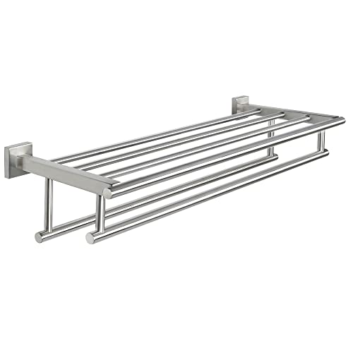 Alise Towel Rack,Towel Holder Towel Shelf with Double Towel Bars for Bathroom Lavatory,SUS 304 Stainless Steel Wall Mount Towel Hanger Storage,28 Inch Brushed Nickel,GZ8070-LS