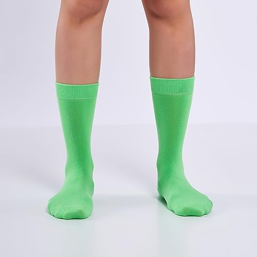 Image of Women's 3 Pairs Cotton Crew Midcalf Socks, Soft & Comfortable Dress Hosiery in Pastel Colors (36 /40)