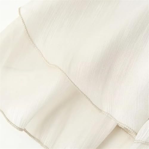 Women's Pleated Ribbon Design Loose Mesh Long Sleeved Top Solid Color Mini Skirt Top Suit4