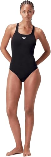 Speedo Mujer Bañador Eco Endurance+ Medalist | Corte Deportivo | Diseño clásico | Tejido Reciclado | Resistente al Cloro | Más flexibilidad Black 34