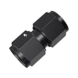 TRUCKMETER 8AN Female to 8AN Female Swivel Flare Union Fitting Adapter, Straight Black Hard Aluminum Hex Anodized Connector, Automotive Accessories Suitable for Vehicle Fuel Oil Line Modification