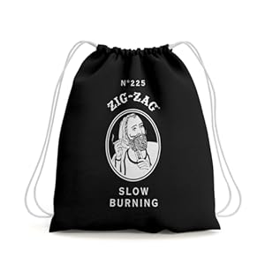 ZIG-ZAG Drawstring Day Bag – Screen-Printed Zigzag Design Emblem – Versatile Lightweight Drawstring Bag Ideal for Sports, Gym, Travel, Swimming, and Beach |- Sackpack Gym Bag (Black)