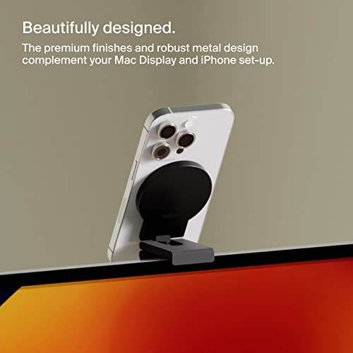 Belkin iPhone MagSafe Continuity Camera Mount for Mac Desktops, Easy Magnetic Attachment, Compatible with iMac 2017 & Later, iMac Pro 2017, Studio Display, Pro Display XDR, iPhone 14, 13, 12
