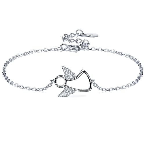 Schutzengel Armbänder Damen 925 Sterling Silber Engel Armband Mädchen Freundin Glücksbringer Muttertag Geschenk Cover