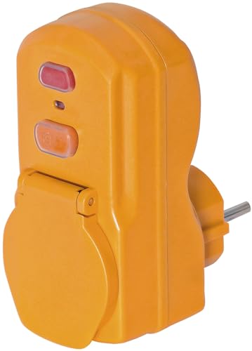 Brennenstuhl Adaptateur jaune avec protection différentielle 30mA (IP54)