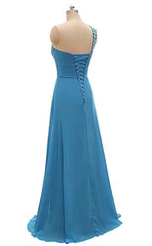 NOVIA Women's One Shoulder Chiffon Floor-Length Evening Formal Prom Dresses Long2