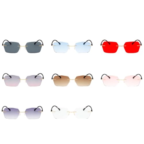 Fashion Sunglasses Uv400 Color Lens Frameless Trendy Unisex Punk Style Sun Shades for Women and Men2