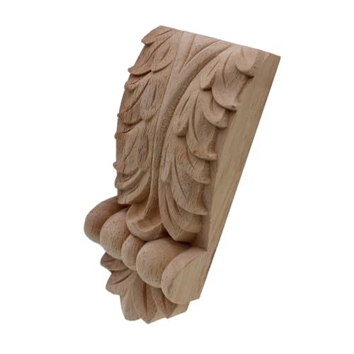 Applique en bois pour meuble et cheminée fronton sculpté rétro 18x8cm - 5