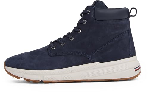 Tommy Hilfiger Herren Low Boot Stiefel Light Hybrid aus Leder, Blau (Desert Sky), 43