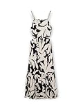 SILBON Vestido Cut out Estampado Flores Negro Tirantes para Mujer Talla 38