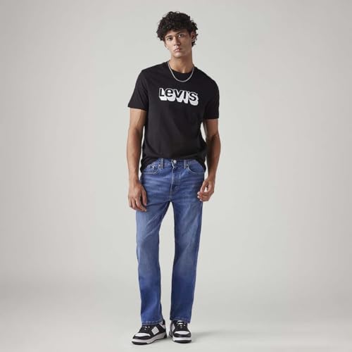 Image of Levi's Men's 505 Mid Indigo Straight Fit Mid Rise Jeans