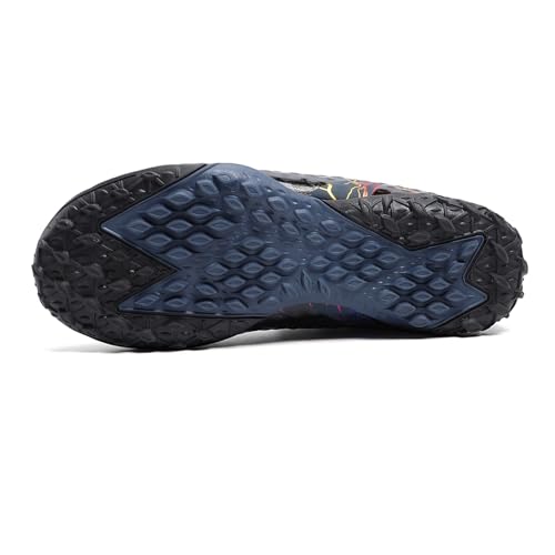 YHLLZY Boys Football Boots Kids Astro Turf Trainers Sports Shoes Profession Competition Outdoor Athletic Sneakers Black 2UK - Image 3