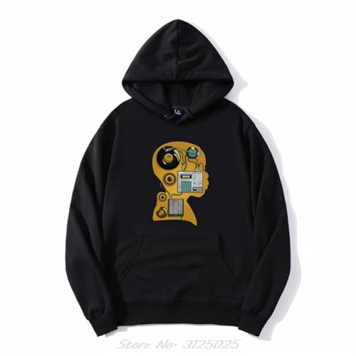 PCYFBEKL Sudadera con Capucha J Dilla DJ para Hombre, de algodón estético, Estilo Vintage, Estilo Harajuku, Ropa de calle-3XL