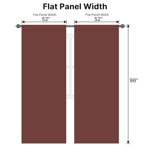Image of H.VERSAILTEX Blackout Curtains Thermal Insulated Window Treatment Panels Room Darkening Blackout Drapes for Living Room Back Tab /Rod Pocket Bedroom Draperies (2 Panels, Rust, 52 x 96 Inch)