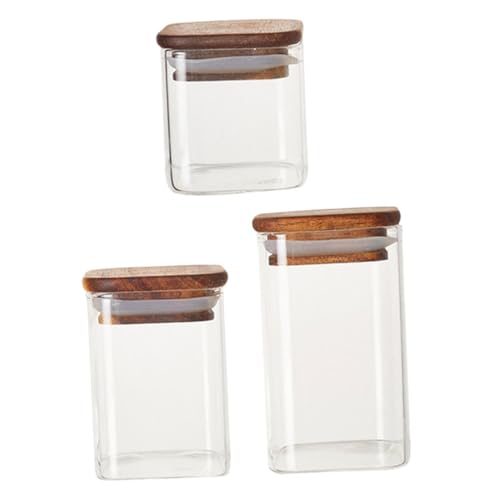 ULTECHNOVO 3 Piezas Tarros Herméticos de Vidrio con Tapa para Almacenamiento de Frutas Secas Café y Especias Frascos Transparentes Resistentes la Humedad para Cocina