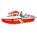 CRAFTLZ 1/32 Scale Remote Control Boat for Adults, 2.4G 8KM/H RC Rescue Boat Model, Mini RC Model for Teens (RTR Version)