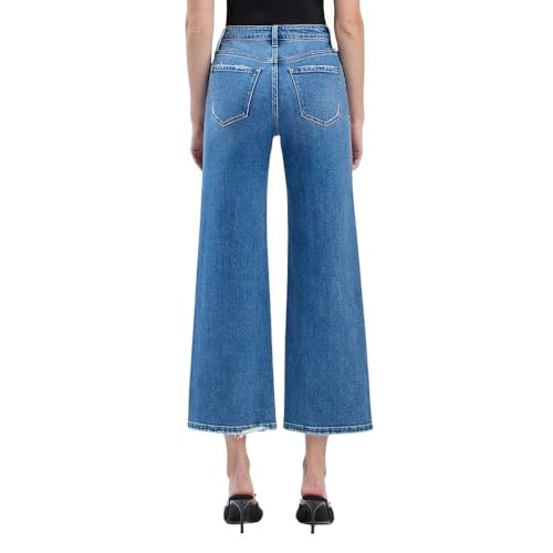 Flying Monkey Women's High-Rise Cropped Wide Leg Jeans3