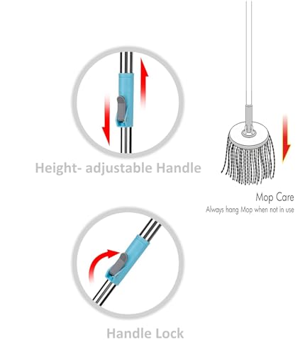 Image of Spin Mop Spares Set Handle with Microfibers Refill