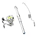 Mini Fishing Rod Micro Fishing Rod Elastic Fishing Rod Spinning Wheel Reel Combos Portable Mini Steel Ice Fishing Rod for River, Lake, Ice Fishing