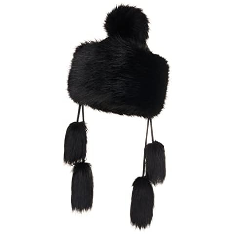 Futrzane Classic Mongolian Hat - Faux Fur Hats for Women - Fun Russian Style Hat (S, Black Classic) Cover