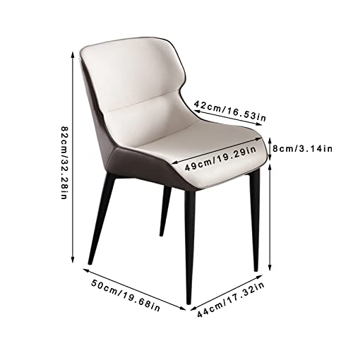 SJIALEN Leather Dining Chair, Household Backrest Chair Indoor Outdoor Courtyard Balconies Leisure Chairs Black Leg Upholstered Chair Kitchen Chair (Color : Orange, Size : 44x50x82cm)