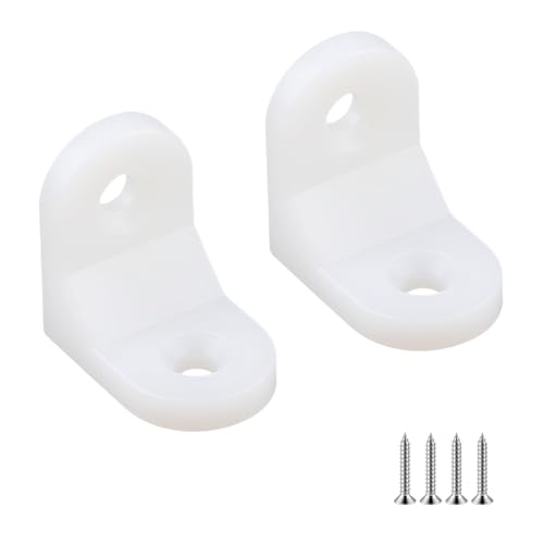 Ctyjia 20 Piezas Soporte de Esquina de Plástico, Soportes de Esquina de Plástico de 90 Grados, con Tornillos, Soporte de Ángulo Recto para Armarios, Cajones