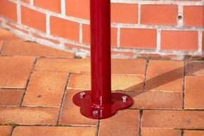 Anleinpfosten für Hunde - Hunde-Parkplatz - Hundeanleinplatz - Zum Verschrauben - Rot - Stahl - Höhe: 90,0 cm