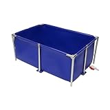 Canvas Fish Pond Pool,Fish Pond Liner,Durable Framed Above Ground Fish Pond Pool with Thickened PVC Liner for Fish Farming, Aquatic Breeding & Backyard Water Gardens (47 FT, Leak-Proof Design)