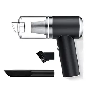 Vacuum Car Cleaner Air Duster Wireless Rechargeable Home Pet Hair Vacuum with Powerful Cyclonic, Portable USB Vacuum Cleaner with LED Light for Home (2 in 1 Vaccum Cleaner 120w) Pack of 1