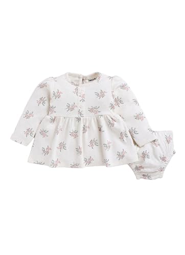 Image of Smart Baby Girl's Cotton Floral Print Long Sleeve Babydoll Top & Bloomer Set | Soft & Breathable Infant Spring Dress Outfit