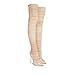 YUNYIPING Fashion Large Size Women's Over The Knee Boots, Sexy Red Extreme High Heel Tall Elastic Boots for Party, Banquet and Catwalk,10.5,Beige