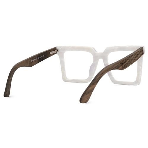 Image of Zeelool Vintage Square Eyeglasses Frame for Men with Non-prescription Clear Lens ZJGX320783