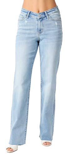 Judy Blue High Waist V Front Waistband Straight Fit Jeans 82483