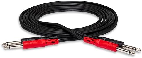 Hosa CPP-202 Dual 1/4 Inch TS to Dual 1/4 Inch TS Stereo Interconnect Cable, 6.6 Feet