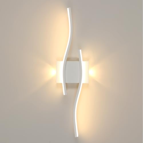 Comely LED Wandleuchte Innen Weiß 60CM, 20W 2250LM Mordern Wandlampe LED 3000K Warmweiß, Dekorative Wandbeleuchtung für Schlafzimmer Wohnzimmer Korridor Treppenhaus