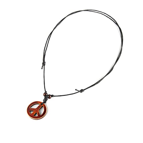 STWTR Men's and Women's Adjustable Peace Sign Pendant Necklace Pendant Hemp Rope Chain - Maori Tribal Necklace3