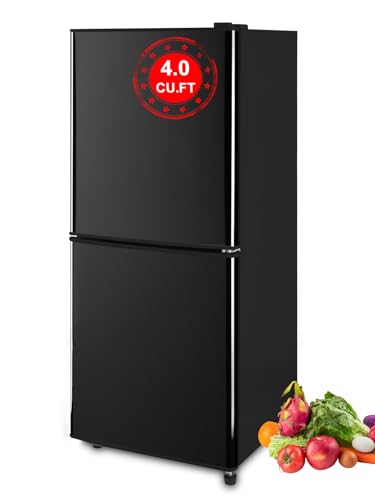 Opiniones de Refrigerador Con Congelador Abajo que Puedes Comprar On-line. 50 KRIB BLING - Refrigerador con congelador de 4.0 pies cúbicos con control de termostato ajustable de 7 niveles, 2 puertas, ahorro de energía, refrigerador compacto, negro