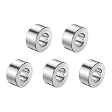 QUARKZMAN 5 Stück Edelstahl Abstandshalter 3/8" Bohrung x 3/4" AD x 7/16" Länge Schraube Buchse Glatte Oberfläche Rund Metall Distanzhülsen für M10 Schrauben Bolzen und Stangen
