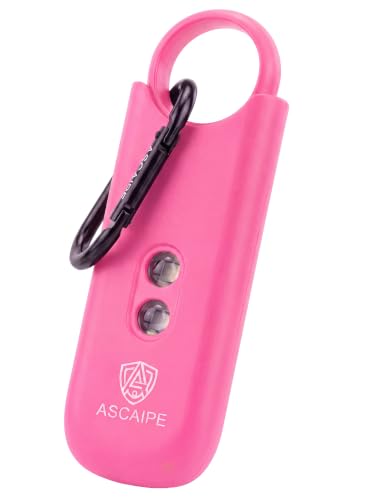 ASCAIPE Taschenalarm für Selbstverteidigung extra laut +130dB | Schlüsselanhänger Handtasche für Frauen Kinder und Senioren | Paniksirene & LED-Stroboskop Kompaktalarm einfach zu bedienen (pink)