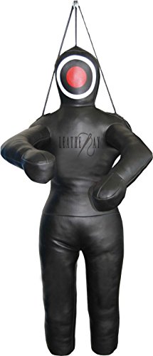 LEATHERAY MMA Jiu Jitsu Judo Punching Bag Grappling Dummy Black Canvas- 48 inches-Unfilled