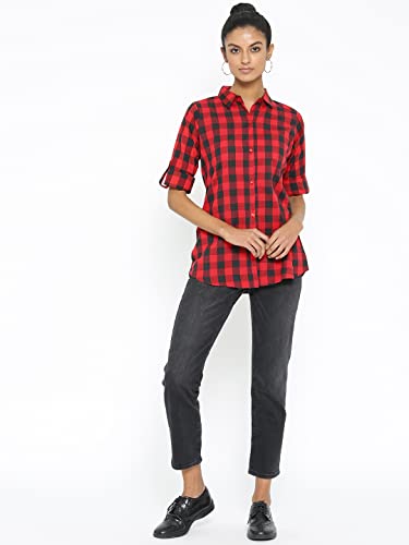 Image of Vastraa Fusion Women's Cotton Checkered Shirt