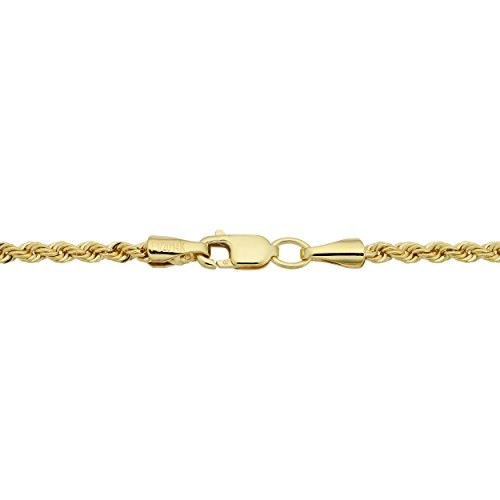 Kooljewelry 14k Yellow Gold Filled 2.1 mm Rope Chain Bracelet2