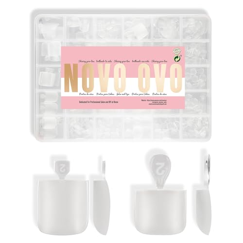 NOVO OVO 31 Sizes Toe Nail Tips with Short and Medium length Combo, 31�T�C�Y�̂ܐ�l�C���`�b�v�A�V���[�g�ƃ~�f�B�A���̒����̃R���{�A�V���[�v�ȃX�N�G�A�v���X�I���t���J�o�[�A�\�t�g�W�F��