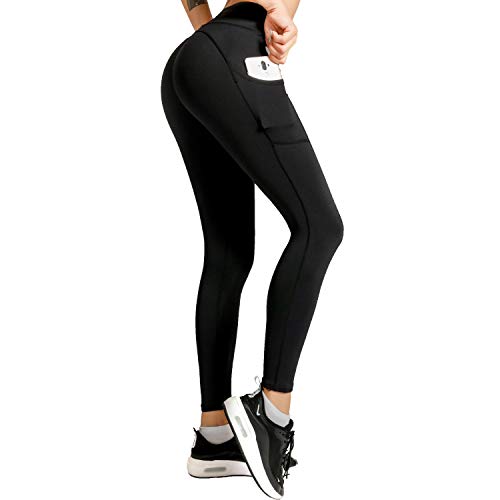 Meetjoy High Waisted Yoga Pants with Pockets for Women - Tummy Control Workout