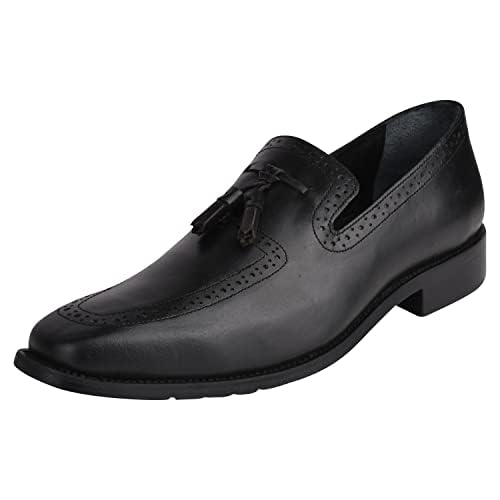 LIBERTYZENO Genuine Leather Adult Tassel Loafer Slip On Dress Shoes for Prom Graduation 858 Black 7.5 Mens by LIBERTYZENO - Used condition - Image 2