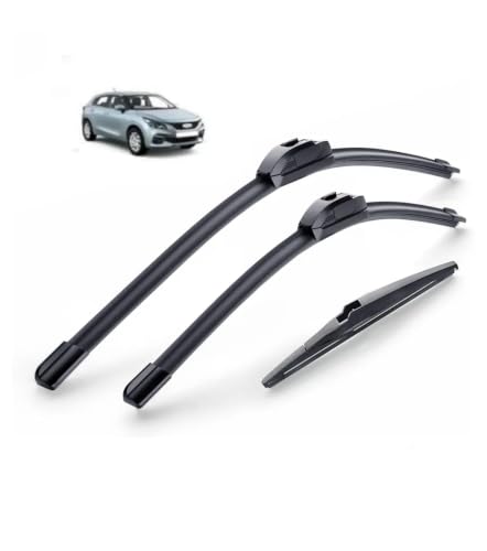 Image of AWB 21 inch+19 inch Frameless /Soft Wiper Blades with 12 inch Rear Specific Wiper Blade Replacement Set for New Baleno allroad 2022 onwards(Set of 3)