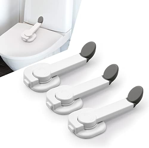 Toilet Lock Child Baby Safety - WaaWee 3 Pack Baby Proof Toilet Lid Lock, Pet Proof Safety Lock with 3M Adhesive for Most Toilet Seats, No Tools Needed Installation